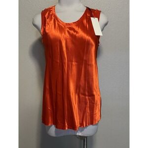 NWT HELMUT LANG Womens Bias Top Sleeveless Tank Cami Viscose Silky RED Size 4